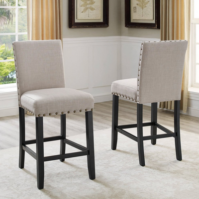 Nailhead Fabric Chair (3 Height Options)